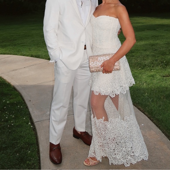 Jonathan Simkhai Strapless Lace Dress in Cream - Picture 5 of 10